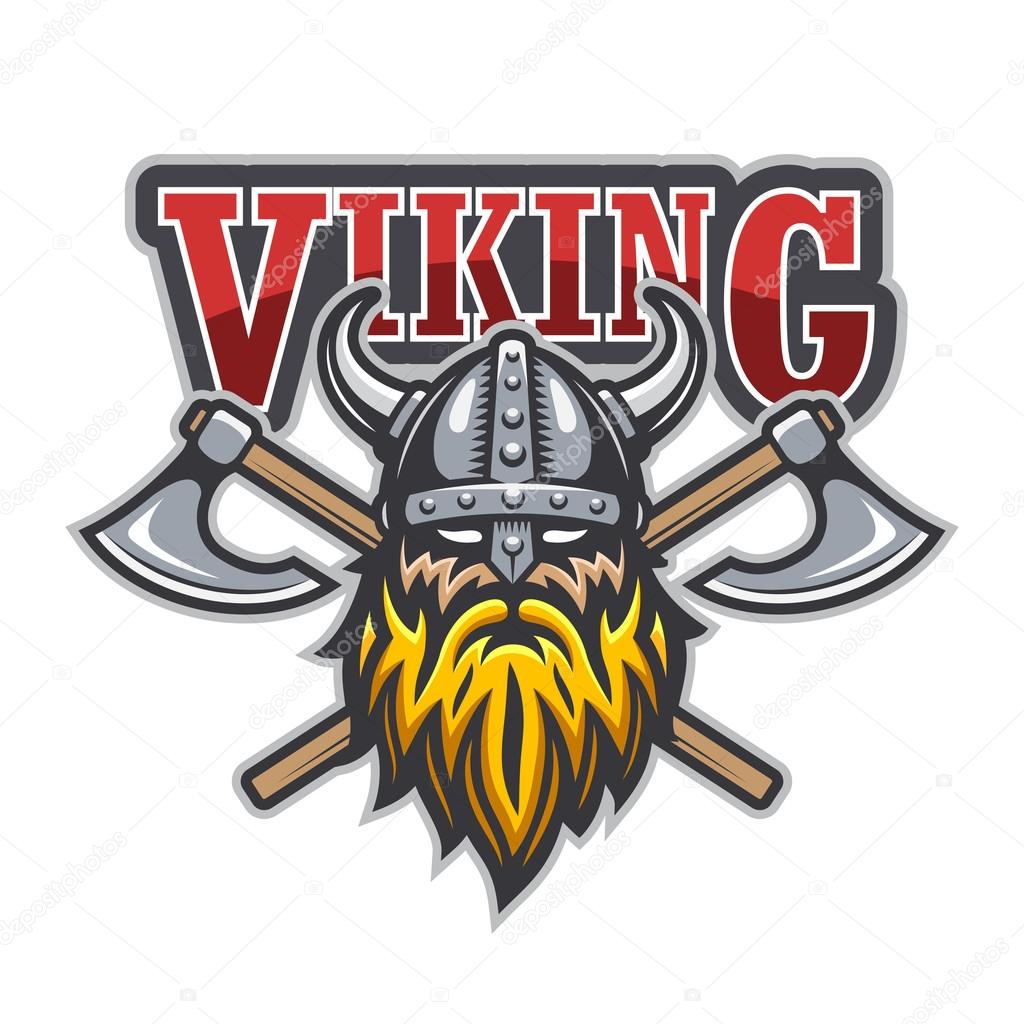 Viking warrior sport logo. Colored isolated on white background