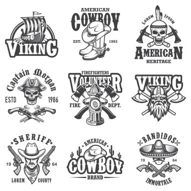 Set of vintage lifestyle emblems clipart