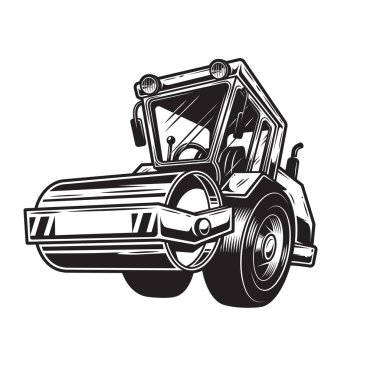 Vector illustration of steamroller