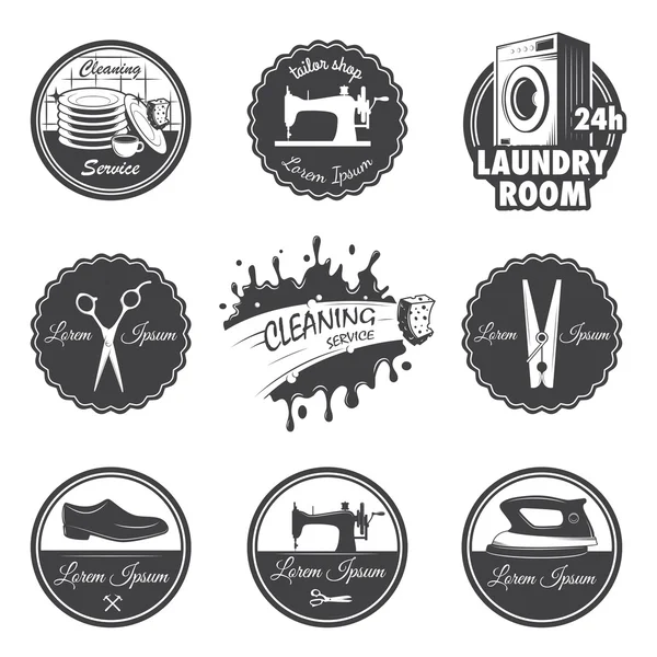 Set of vintage workshop emblems — Wektor stockowy