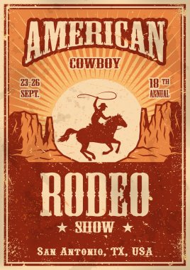 Amerikan kovboy rodeo poster