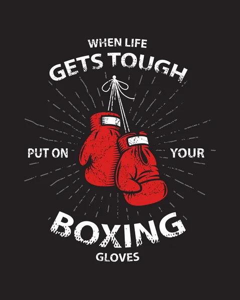 Grunge poster motivation boxe et imprimer — Image vectorielle