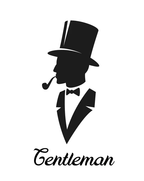 Gentlemen silhouette logo — Stock Vector