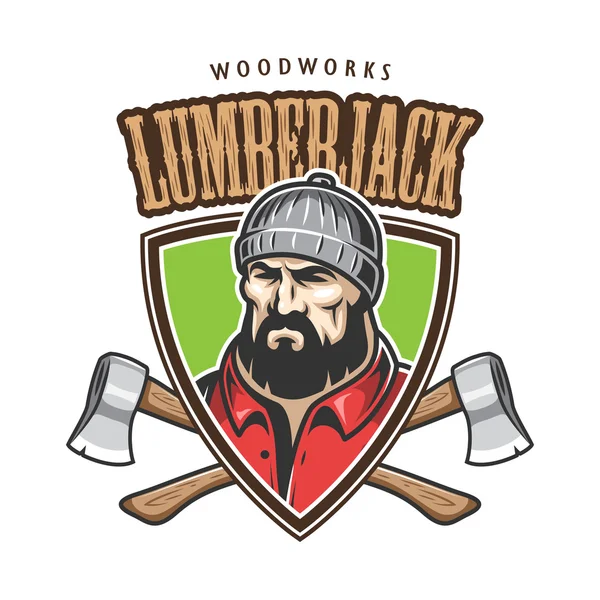 Vector illustration of lumberjack emblem — Stock Vector