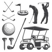 Reihe von Vintage Golf Elementen