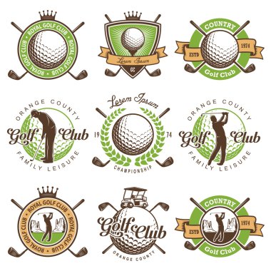 Vintage golf Amblemler kümesi