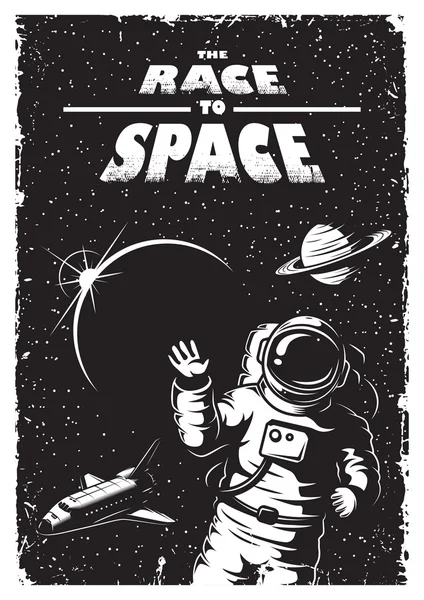 Vintage space poster — Stock Vector