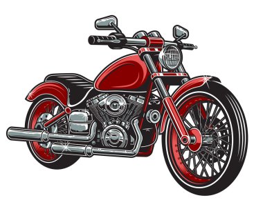 Kırmızı renk motosiklet vektör çizim