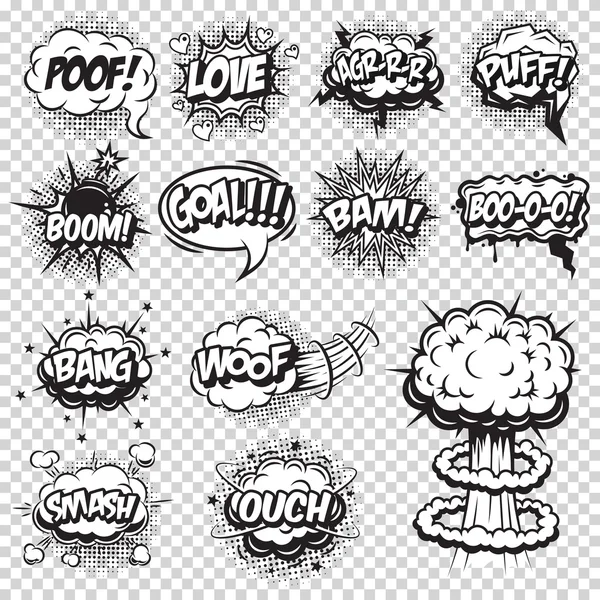 Набір коміксів мовні та вибухові бульбашки — стоковий вектор