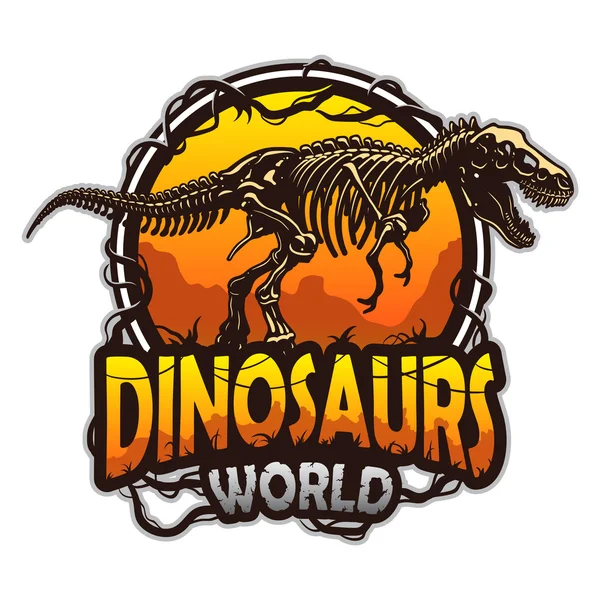 Dinosaurios emblema del mundo — Vector de stock