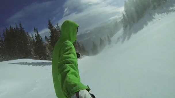 Extreme Snowboard Sicht, Wintersport hd — Stockvideo