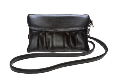 Beyaz arka plan üzerinde izole siyah kadın çanta