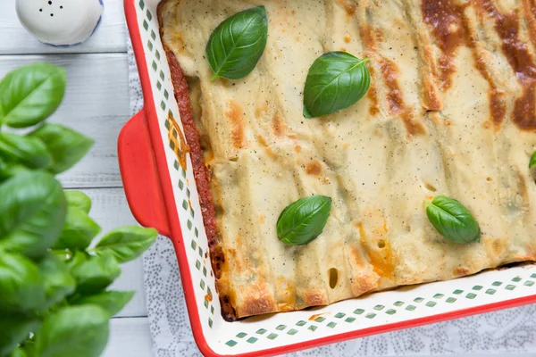 Cannelloni Spinaci Tradizionali Opzione Vegan Con Tofu Concetto Cucina Italiana — Foto Stock