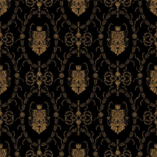 Geometric ornament gold seamless pattern. Golden baroque stylish