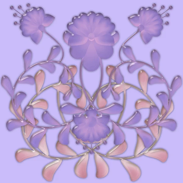 Flower pattern tile design glassy effect