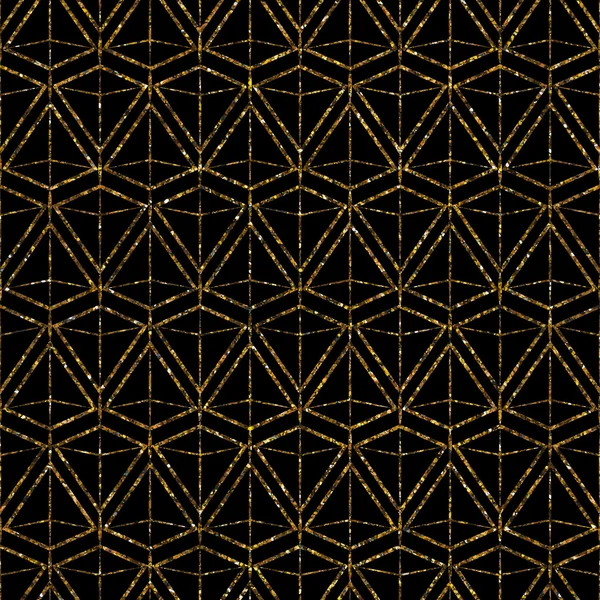 Geometric ornament gold seamless pattern. Modern art deco stylis