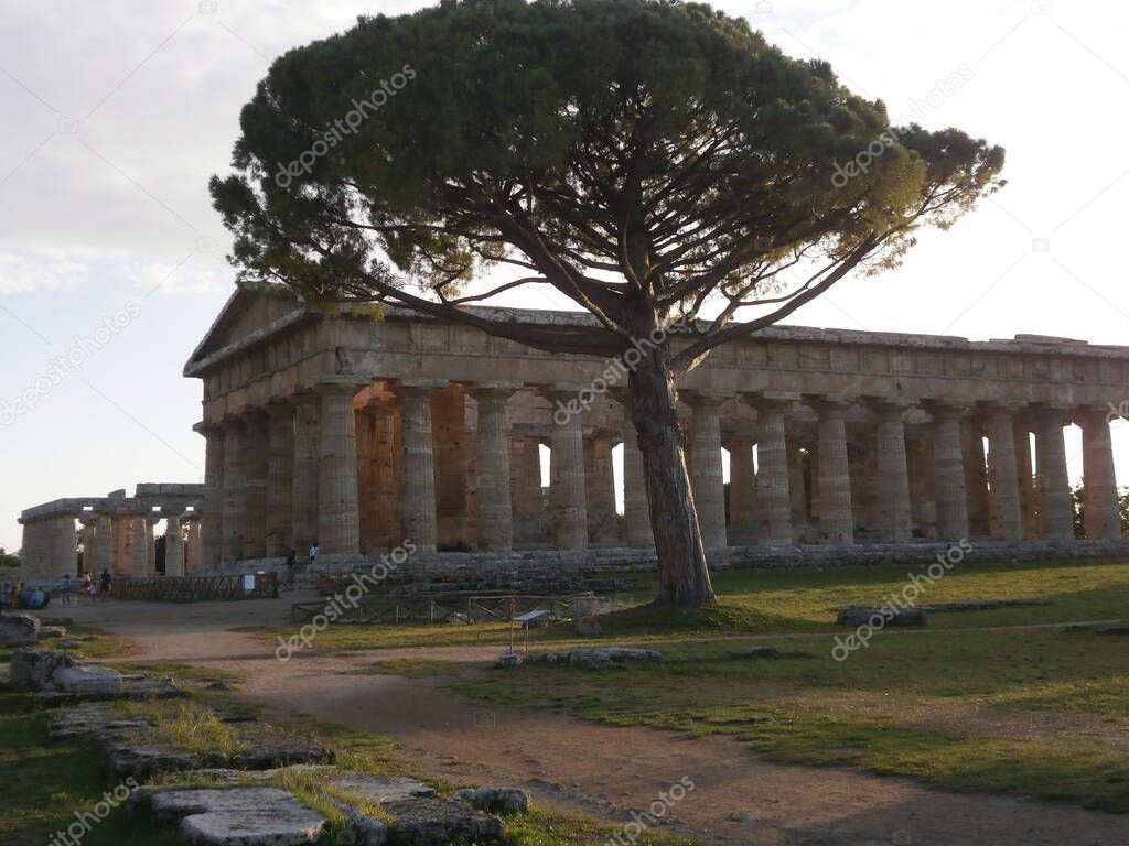 Paestum templi -Hera,Neptune, Athena- in Cilento, South Italy. centuries of Greek domination