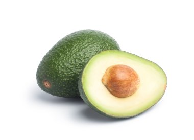 beyaz üzerine taze avokado 