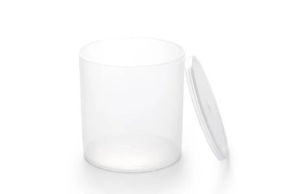 Frasco Plástico Transparente Isolado Sobre Fundo Branco — Fotografia de Stock