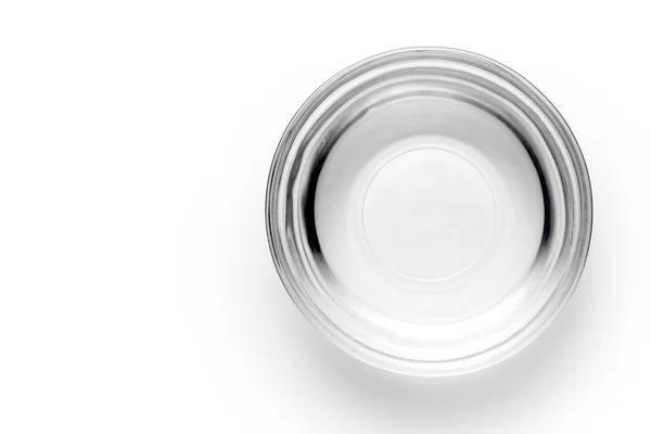 Bowl Water White Background Top View — Stock Photo, Image