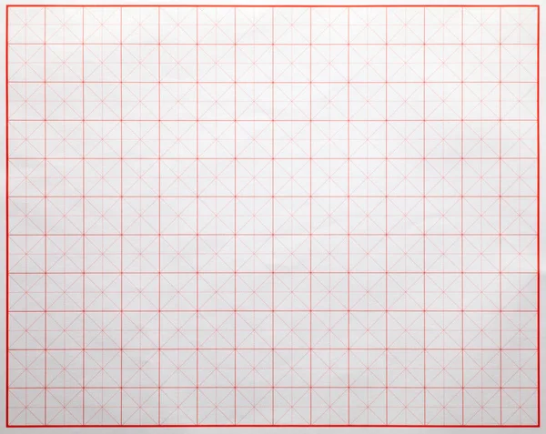 Rött Rutig Papper Textur Bakgrund Kinesiskt Kalligrafipapper — Stockfoto