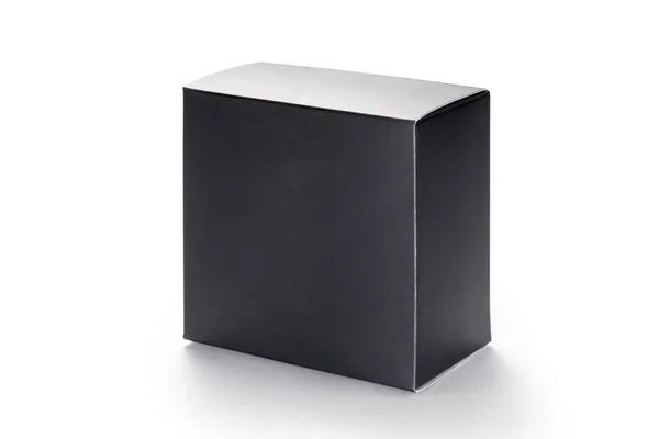 Schwarze Papierschachtel Isoliert Auf Weißem Hintergrund — Stockfoto