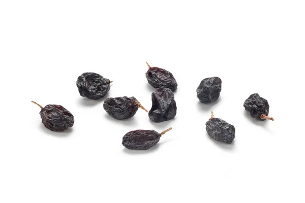 Zwarte Bessen Rozijnen Geïsoleerd Witte Achtergrond — Stockfoto