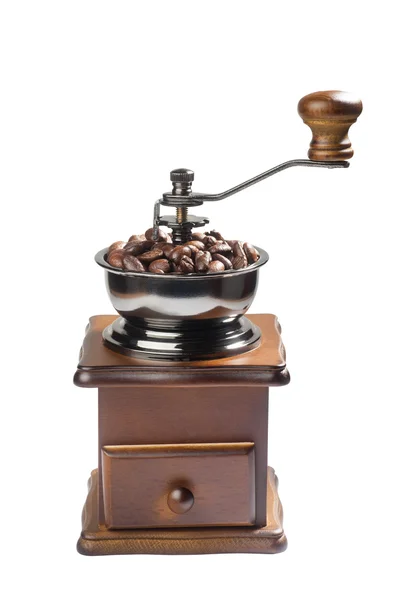 Mlýnek na kávu s fazolemi — Stock fotografie
