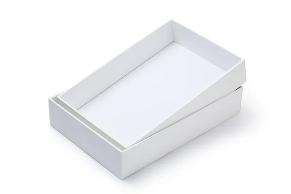 Boîte blanche ouverte — Photo