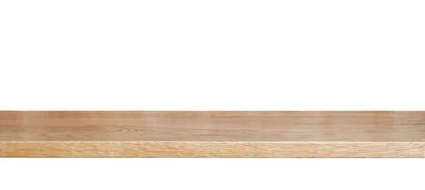 Vista lateral da prateleira de madeira — Fotografia de Stock