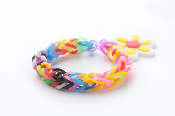 Colorful rubber bracelet — Stock Photo, Image