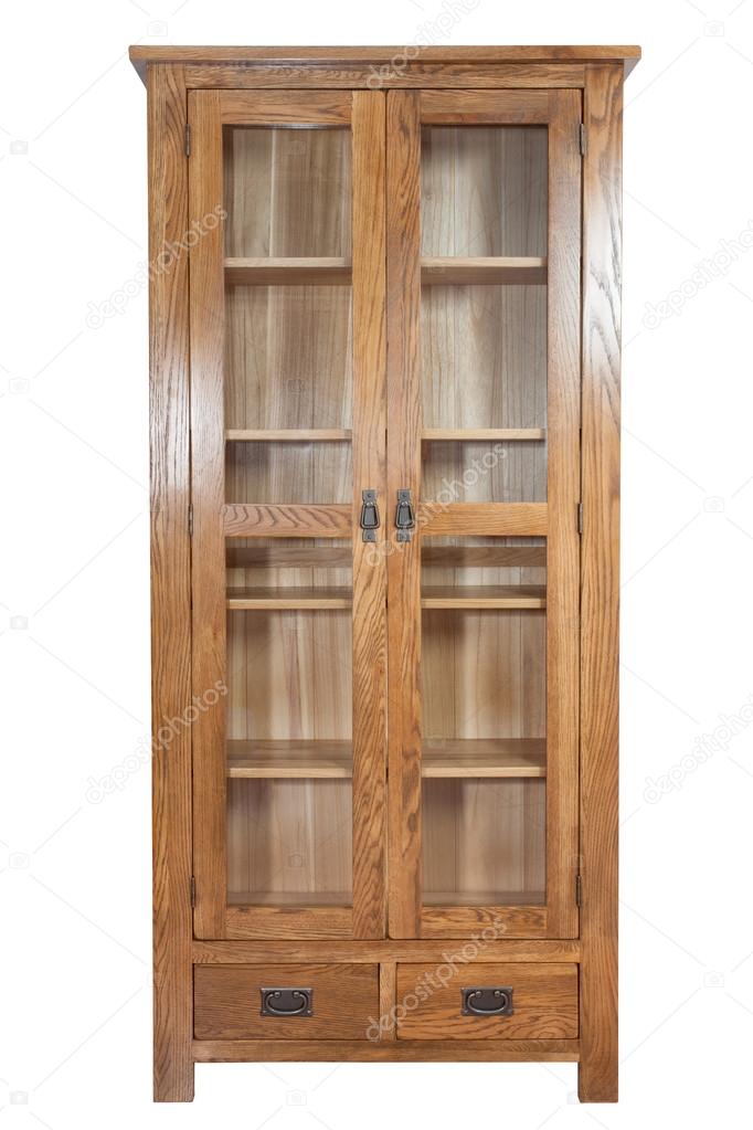 Close-up of wooden bookcase