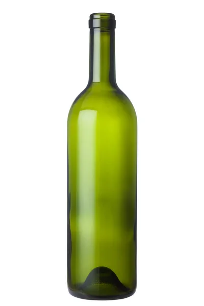 Botella de vino de vidrio verde vacía —  Fotos de Stock