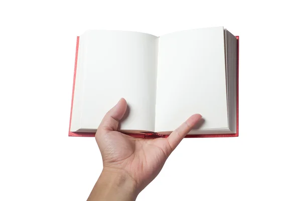 A man holding a blank book — Stock Photo, Image