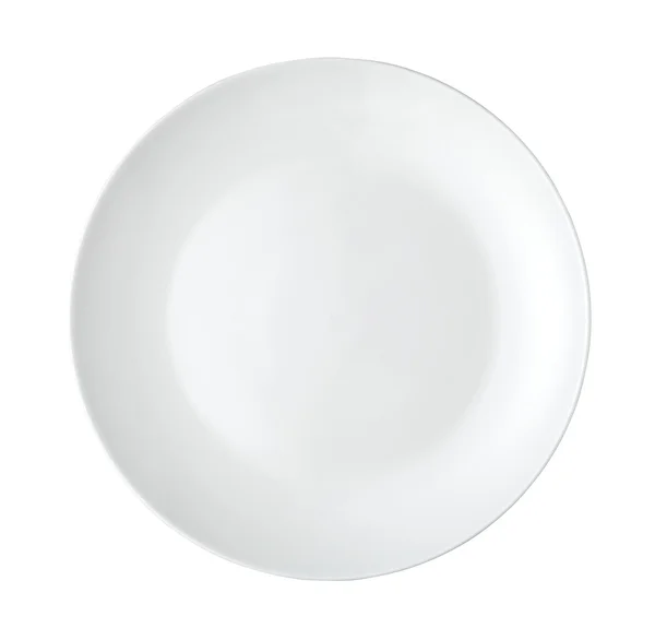 Пустая тарелка на белом — стоковое фото