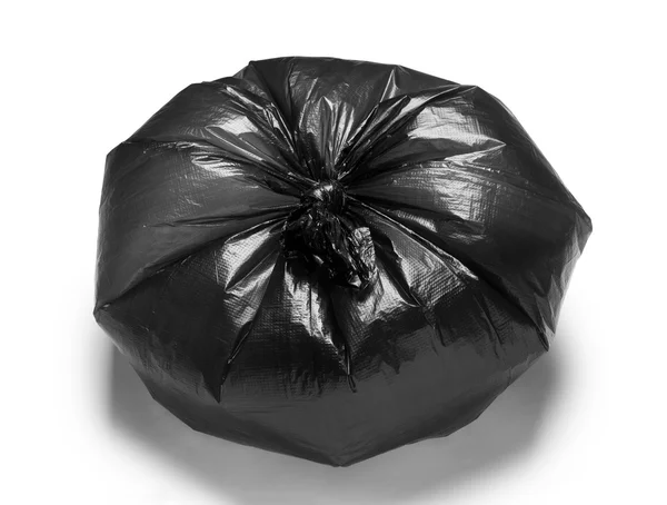 Sacchetto nero della spazzatura — Foto Stock
