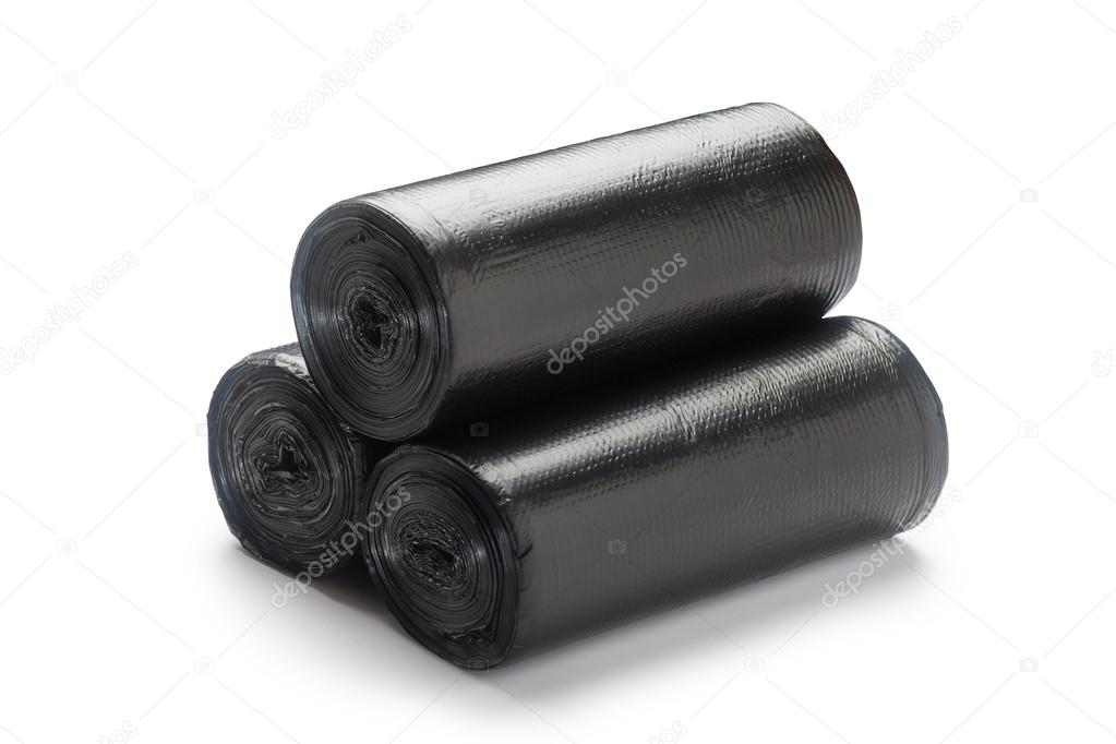 Roll of plastic garbage bags