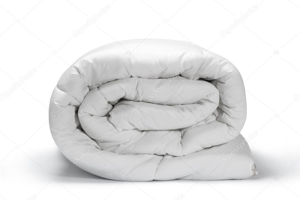 Warm and confortable folded white quilt