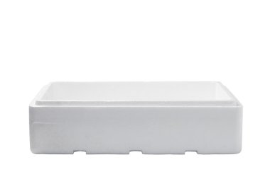 Beyaz izole Styrofoam kutusu