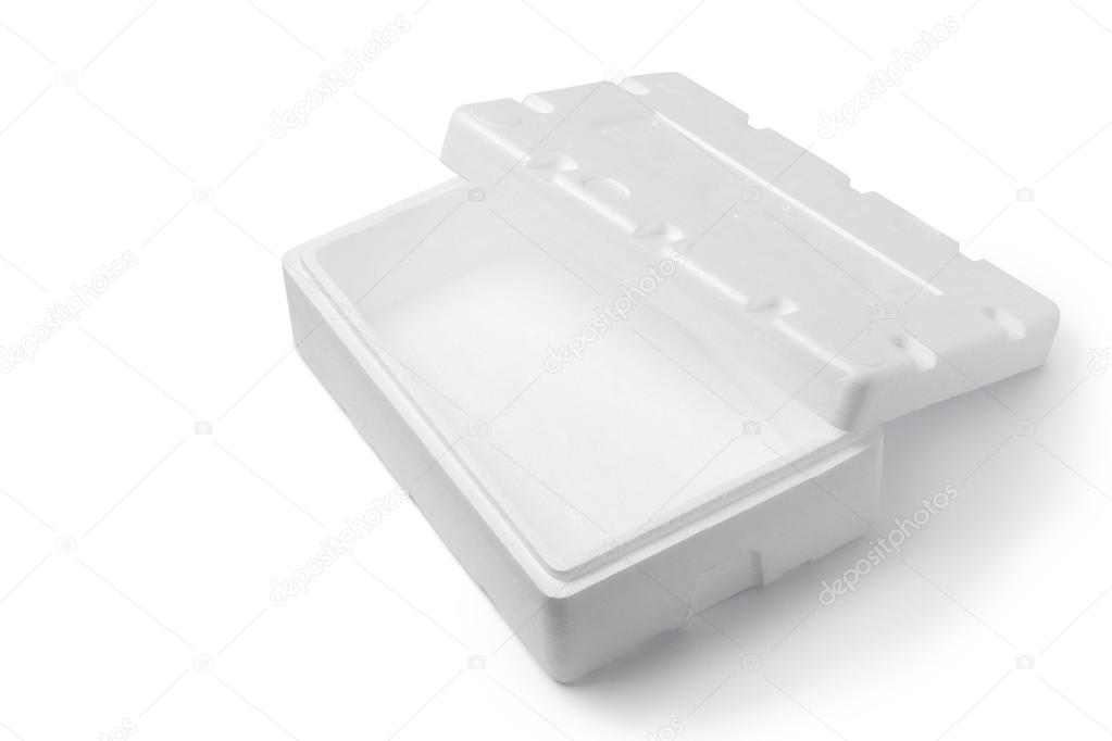Styrofoam box isolated on white