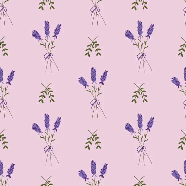 Lavendelstrauß auf rosa Hintergrund. — Stockvektor