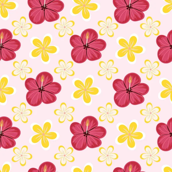 新鮮な熱帯の花のベクトル図シームレスな繰り返しパターン — ストックベクタ