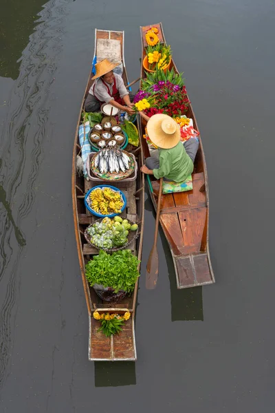 Ратчабури Таиланд Сентября 2020 Года Люди Продают Тайскую Кухню Деревянной — стоковое фото