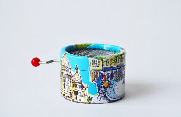 Souvenir musical-box with views of Paris on its sides — Stock Photo, Image