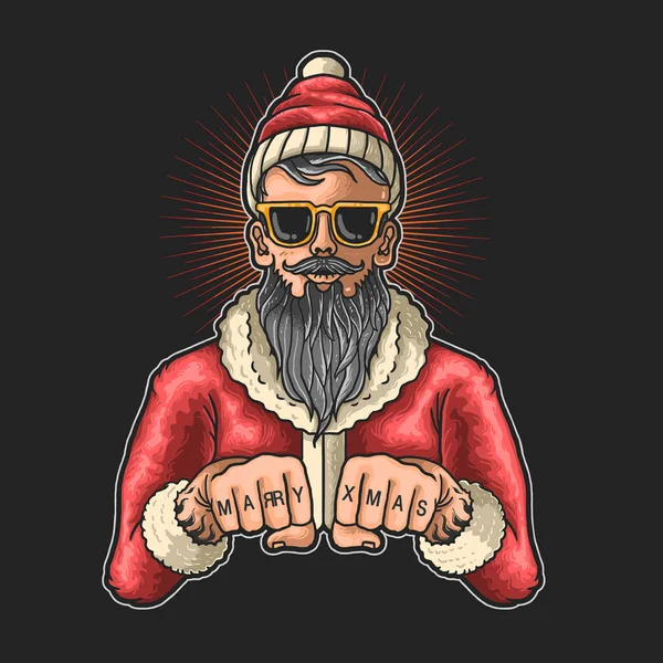 Cool Santa Claus Illustration Vectoriel Graphique — Image vectorielle