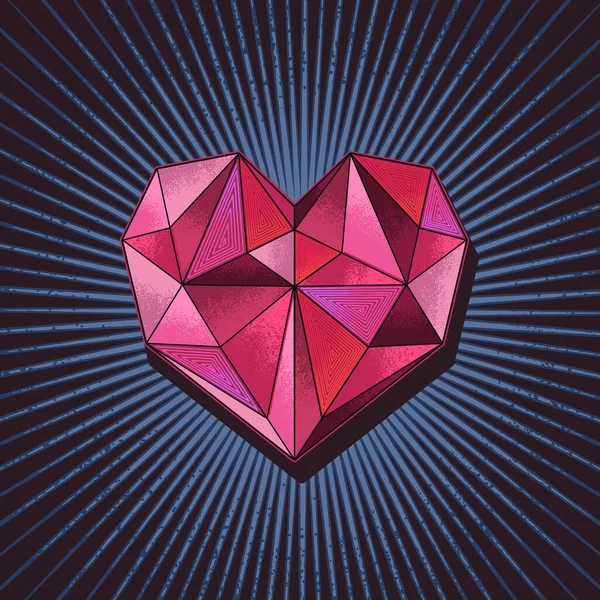 Liefde Diamant Concept Illustratie Vector — Stockvector