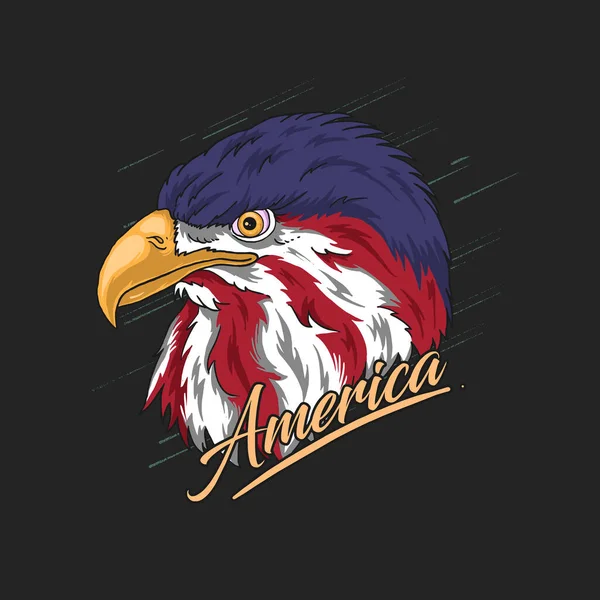 Cabeza Águila América Vector Ilustración — Archivo Imágenes Vectoriales