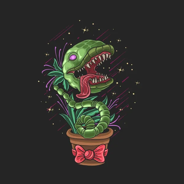 Zombie Plant Monster Beast Illustration — Stock Vector