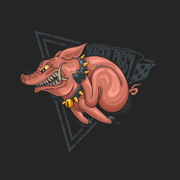 Cerdo Salvaje Rápido Corredor Ilustración — Vector de stock