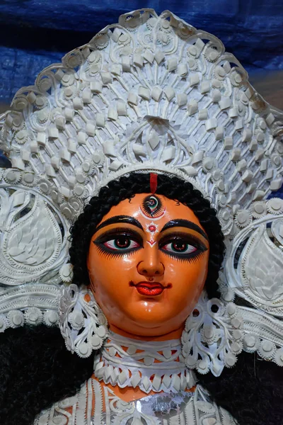 Bild Dekorerad Durga Puja Pandal Durga Puja Den Största Religiösa — Stockfoto